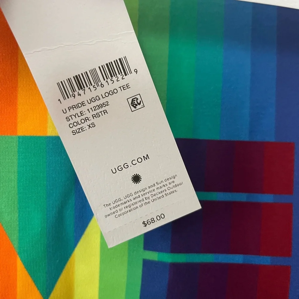 Ugg U Pride logo love crew neck short sleeve tee XS - Picture 8 of 11